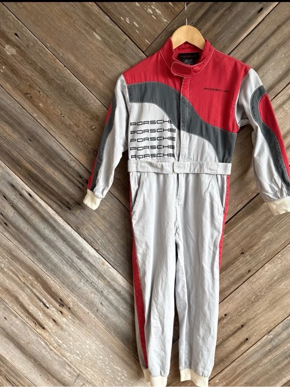 Porsche Design Kids One-Piece Bodysuit in Red, Gray, White